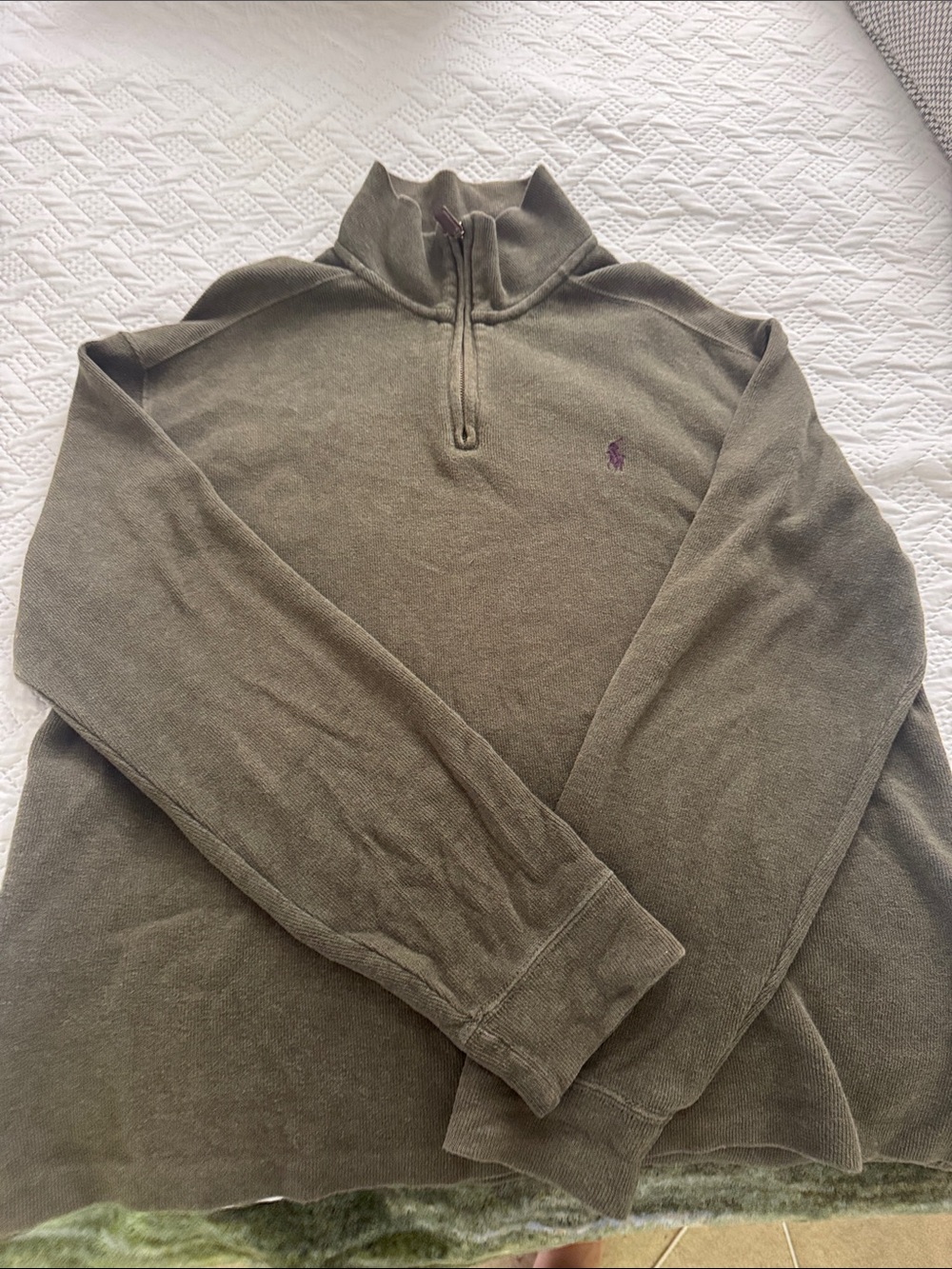 Polo by Ralph Lauren Olive Half-Zip Pullover Sweater